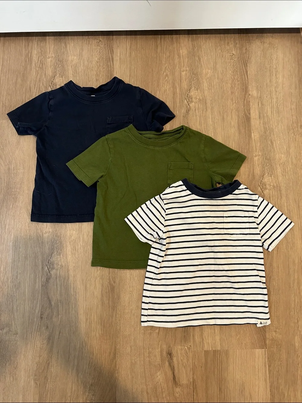 Gap 3-Pack Kids Short Sleeve Tee Set - Navy, Olive, Striped